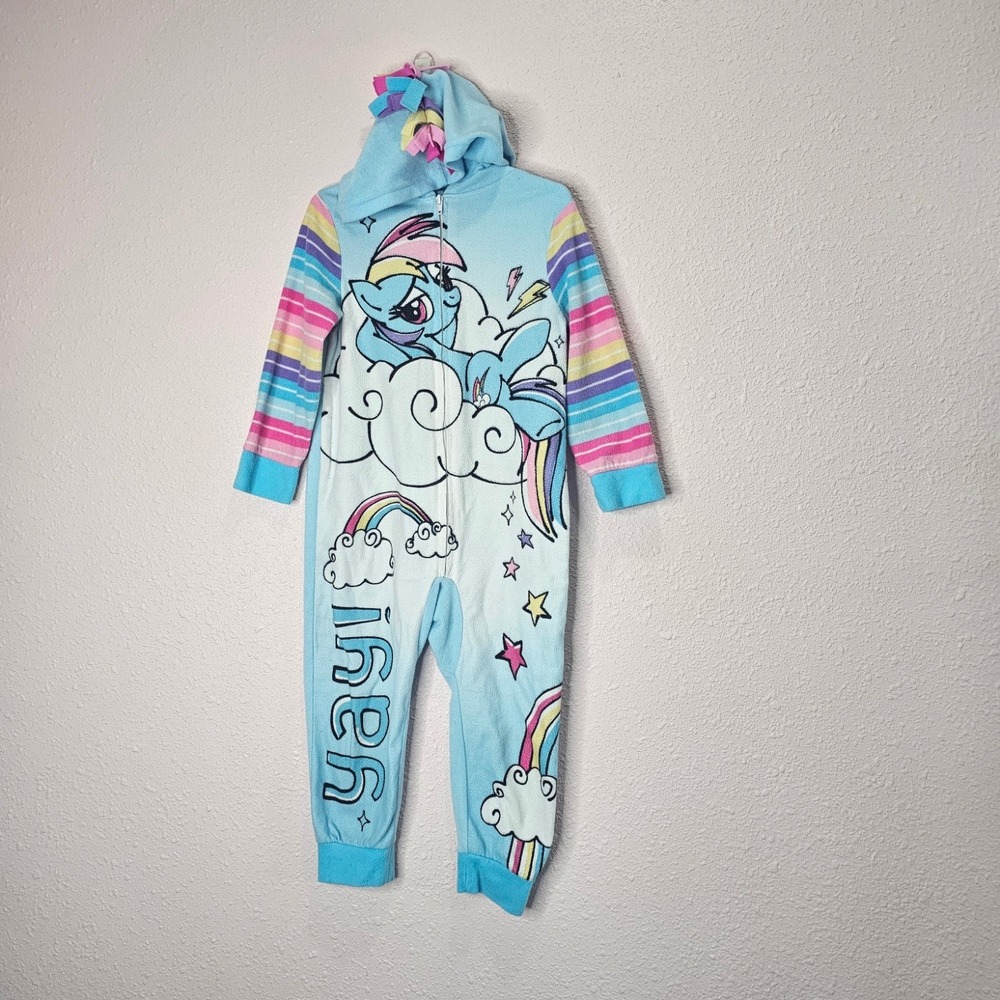 Kids My Little Pony Rainbow Dash Fleece Pajamas Sleepsuit Costume‎ Size 4